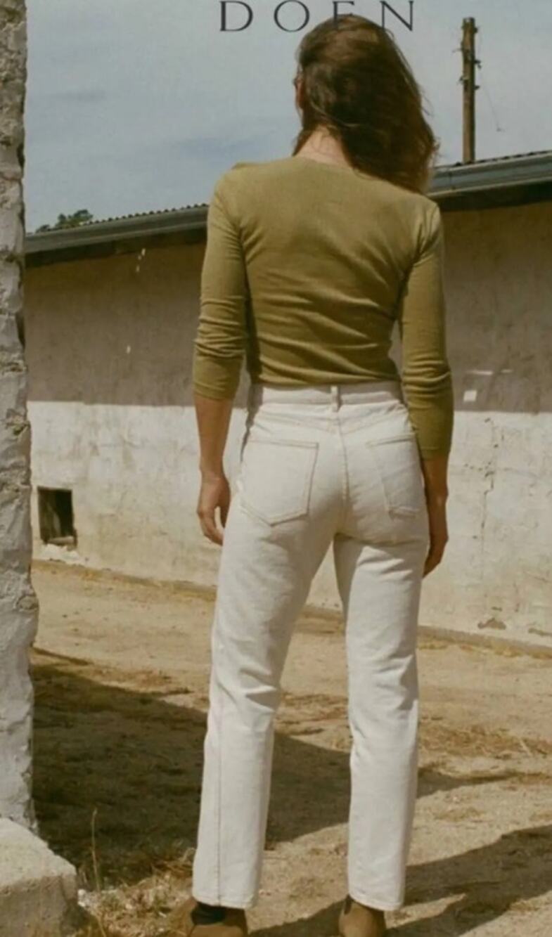 Doen Diana Cream Straight Leg Jeans